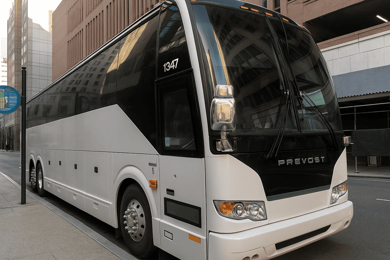 a Downey Shuttle Bus Rentals coach bus